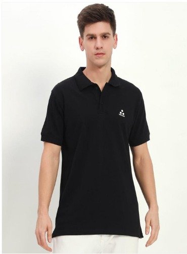 Triple Dot Men's Solid Cotton Polo T-Shirt
