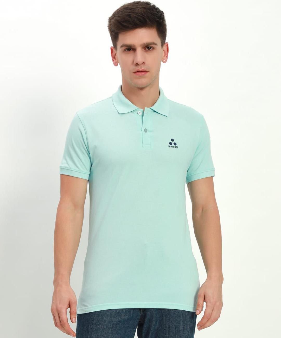 Sky Blue Cotton Classic Polo T-Shirt