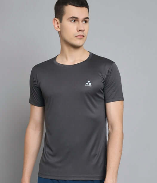 "Athletic fit men's sports t-shirt in grey