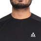 Triple Dot Black Dri Fit Polyester Drop Shoulder Sports T shirt for Men