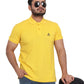 Triple Dot Double Pique Yellow Polycotton Premium Polo T shirt for Men