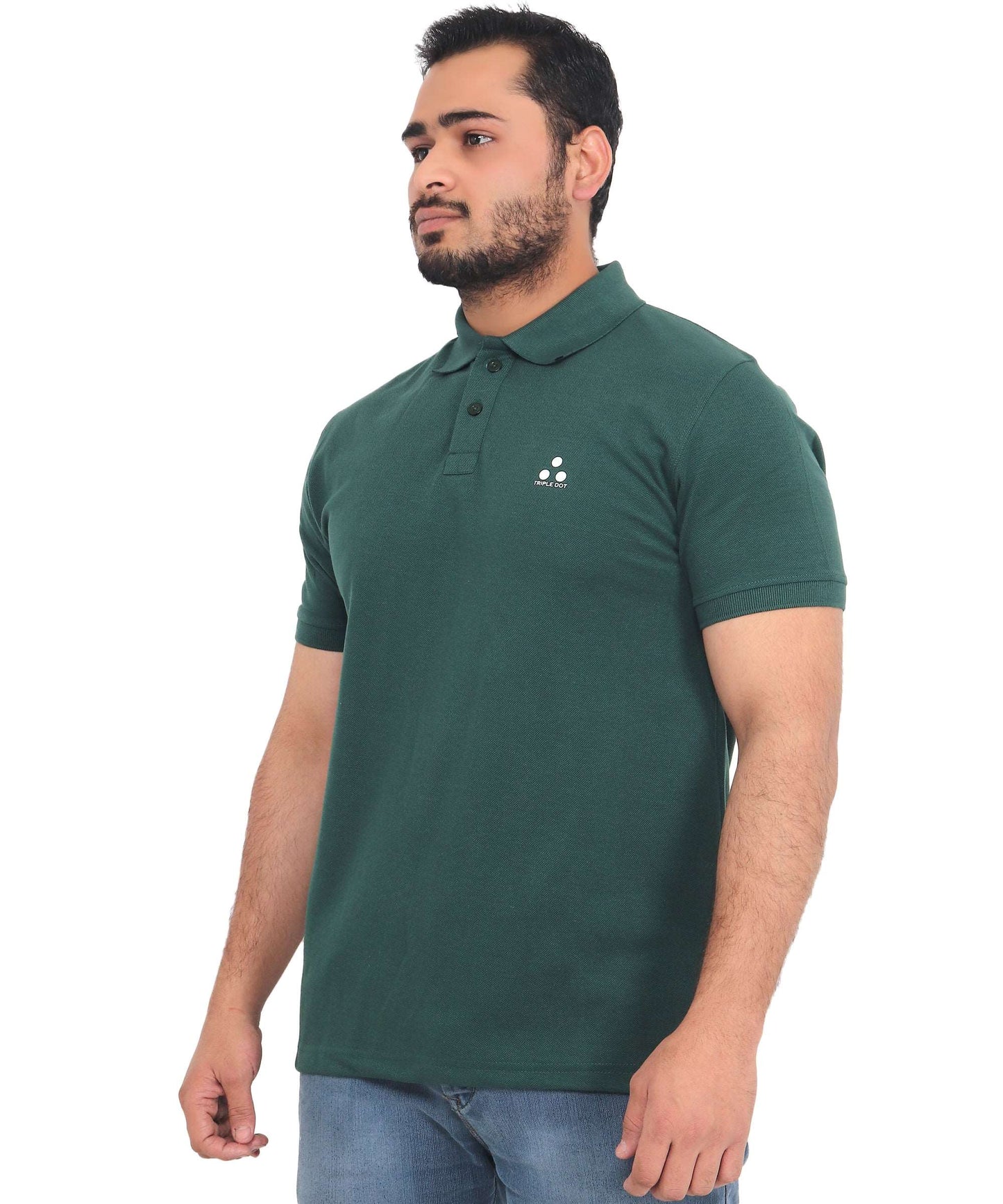 Triple Dot Regular Fit Mens Polo Neck Half Sleeve Soild Casual T-shirt
