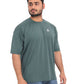 Triple Dot Green Dri Fit Polyester Drop Shoulder Sports T shirt for Men