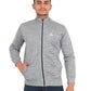 Triple Dot Grey Melange Polyester Premium Sweatshirt for Men