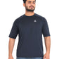 Triple Dot Navy Blue Dri Fit Polyester Drop Shoulder Sports T shirt for Men