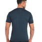 Triple Dot Navy Blue Strip Pattern Dri Fit Polyester T shirt for Men