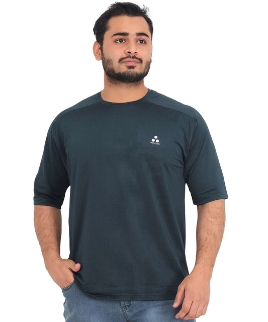 Triple Dot Royal Blue Dri Fit Polyester Drop Shoulder Sports T shirt for Men