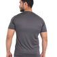 Triple Dot Dark Grey Polyester Round Neck Sport T shirt for Men - Triple Dot Clothings