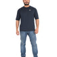 Triple Dot Navy Blue Dri Fit Polyester Drop Shoulder Sports T shirt for Men - Triple Dot Clothings