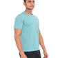 Triple Dot Sky Blue Strip Pattern Dri Fit Polyester T shirt for Men - Triple Dot Clothings