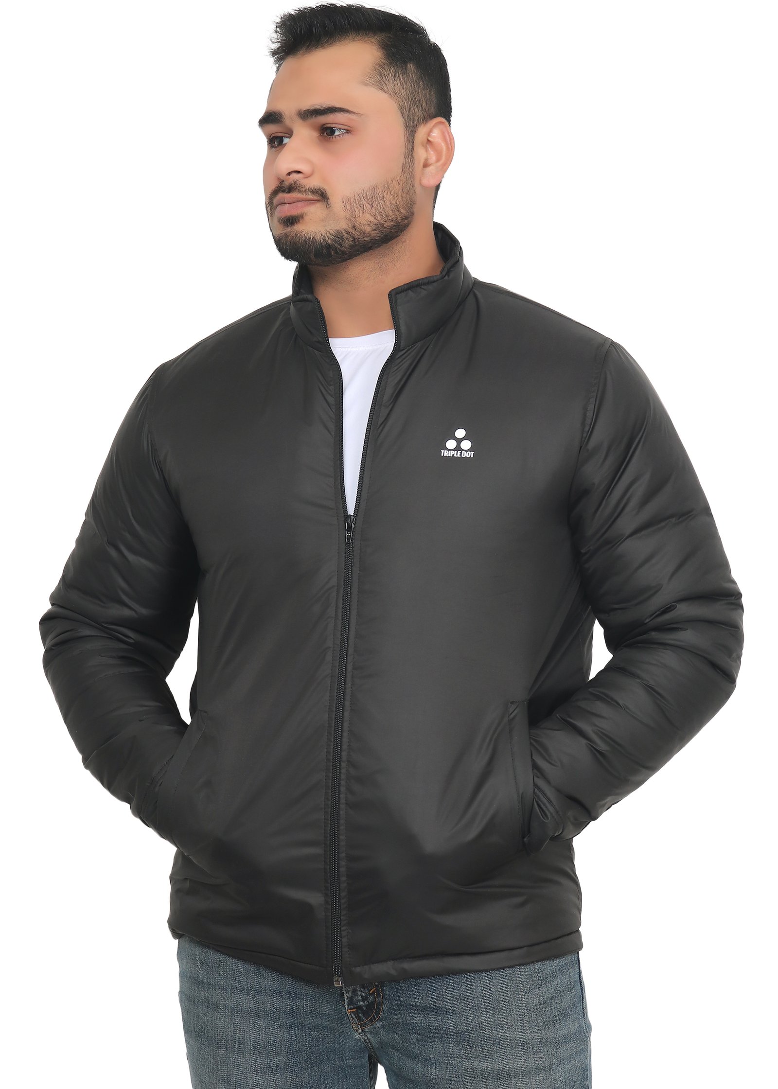 Men's Black Polyester Jacket